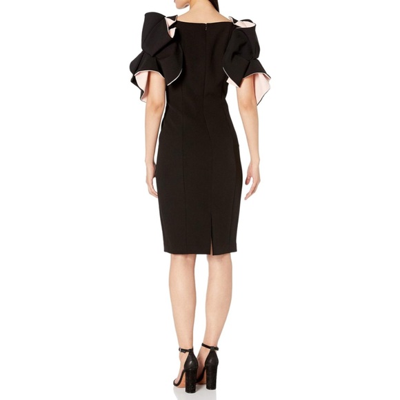 NWOT BADGLEY MISCHKA COLLECTION
Two-Tone Organza Ruffle-Sleeve Sheath SIZE 6 - Picture 3 of 7